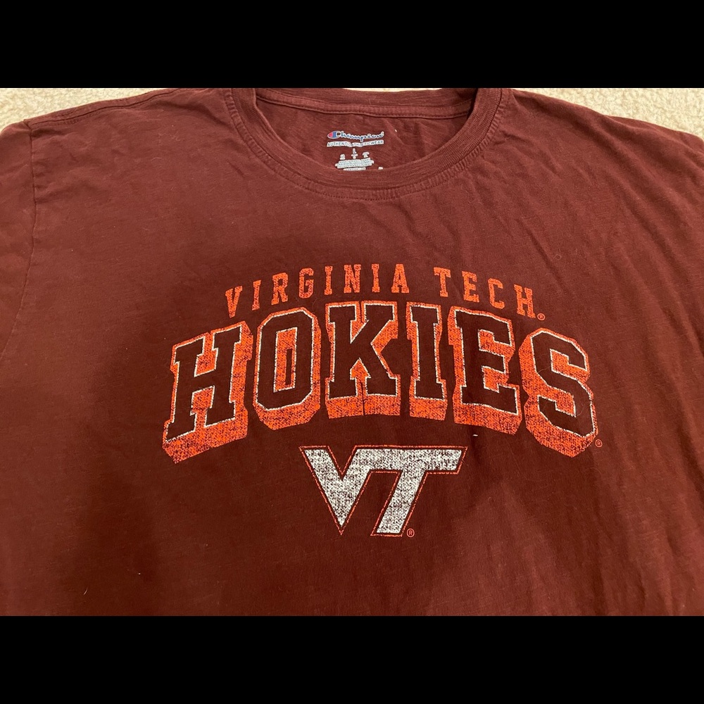 Virginia Tech Hokies Champion Size Large T-Shirt, like-new! - Picture 2 of 4